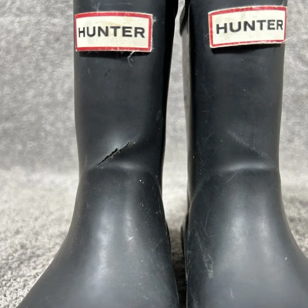 Hunter Kids First Classic Size 7 Boys 8 Girls Black Rain Boots Used See Pictures